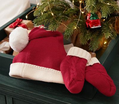 Santa Hat and Bootie Set | Pottery Barn Kids
