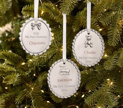 Babys First Christmas Medallion Ornament | Pottery Barn Kids