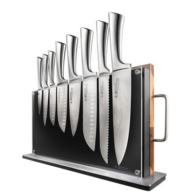 Baccarat Damashiro Bodo 10 Piece Japanese Steel Knife Block with Chopping Board - Baccarat