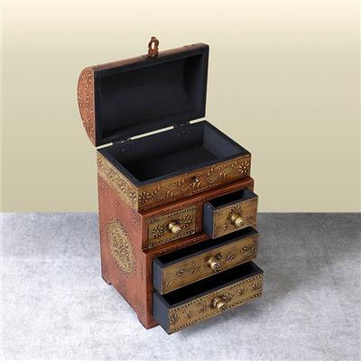 Raunak Brown MDF Jewel Box with Drawers | Vaaree