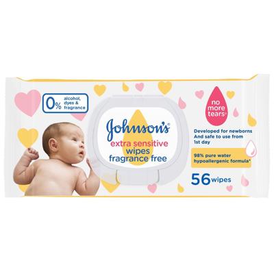 Johnson s baby wipes extra sensitive pack of 56 wipes 597