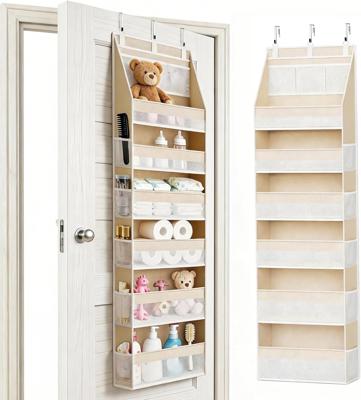 Amazon.com: KMSCO Over The Door Organizer 6 Large +13 Mesh Side Pockets | 55lbs capacity, heavy duty non-woven fabric.Ideal for nursery, bathroom, pan