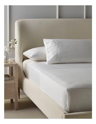 Heritage Diana 400TC Egyptian Cotton Sateen Sheet Set in White | MYER