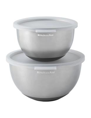 KitchenAid Mixing Bowls With Lids Set 2 in Silver | MYER