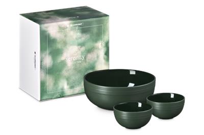 Le Creuset Serenity Stoneware Serving Bowls Set of 3 Forêt
