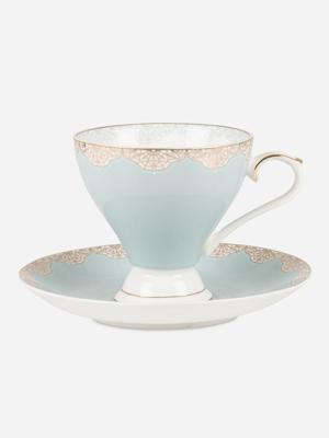 Gold Lace Cup & Saucer Duck Egg 200ml | Bash