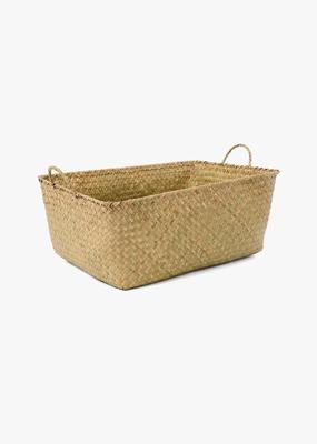 Large Woven Rectangular Basket with Handles | Woolworths