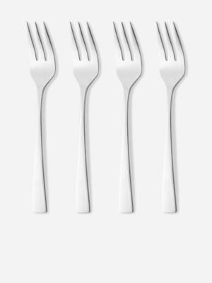 Contemp Cutlery Cake Fork Hangsell Set Of 4 Silver | Bash