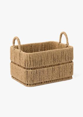 Medium Woven Rectangle Basket | Woolworths