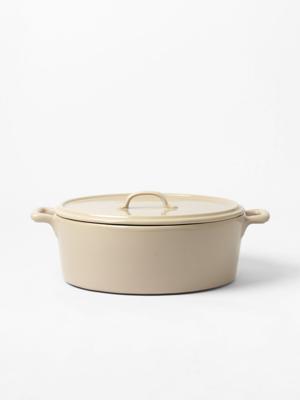 Tia Round Stoneware Casserole 35cm Taupe | Bash