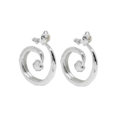 Silver Gaia Spiral Statement Hoops CZ Earrings Ambrosia Mountain Moon – Mountain & Moon