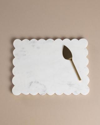 Nola Marble Board Cheese Knife Gift set - White