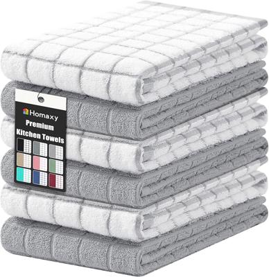 Amazon.com: Homaxy Large Premium Cotton Kitchen Towels 16x 28, 6 Pack, Grey | Natural Ring Spun 390 GSM Dish Towels, Super Absorbent Terry Kitchen Ha