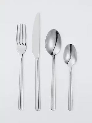 John Lewis Orbit Stainless Steel Cutlery Set, 16 Piece/4 Place Settings