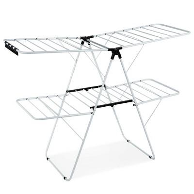 Costway 2-Level Clothes Drying Rack Foldable Airer w/ Height-Adjustable Gullwing : Target