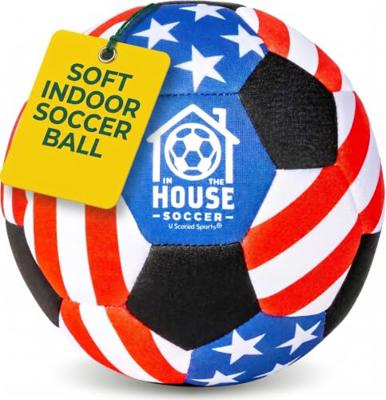 U Scored Sports in The House Soccer Ball - USA Indoor Size 4 Padded Soccer Ball for Kids (Ages 3+) & Adults - Bring Soccer Practice Home - Perfect for