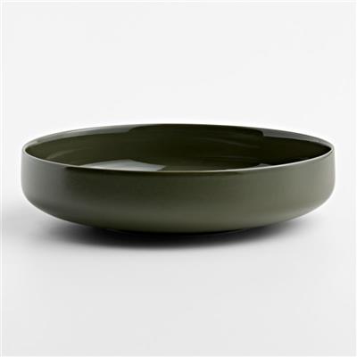 Hudson Burnt Green Stoneware Serving Bowl   Reviews | Crate and Barrel