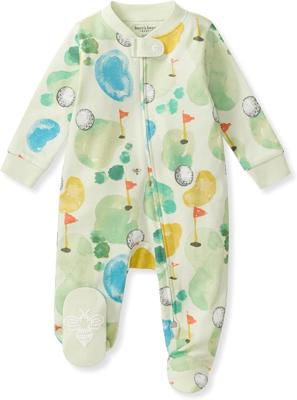 Amazon.com: Burts Bees Baby Boys Organic Cotton, Sleep and Play Footed Pajamas | Easy Zip Front One-Piece PJs with Non-Slip Bee Grips, Cozy Infant S
