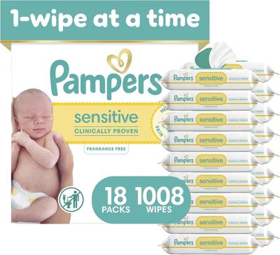 Amazon.com: Pampers Sensitive Baby Wipes, Unscented, Fragrance Free, Clinically Proven, Water Based, Hypoallergenic, Multi-Use, Hand Wipes, 1008 Wipes
