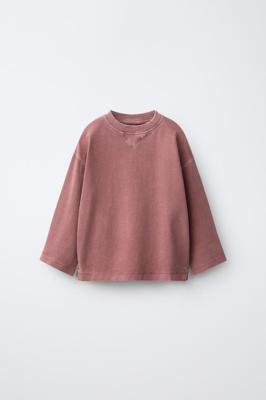 GARMENT-DYED T-SHIRT - Light maroon | ZARA Canada
