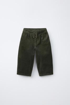 MICROCORDUROY BAGGY PANTS - Khaki | ZARA Canada