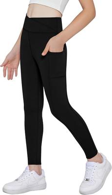 Amazon.com: Arshiner Girls Athletic Leggings with Pockets Crossover Dance Yoga Pants | Compression, High Waisted, Active, Sport, Workout, Running, Tig