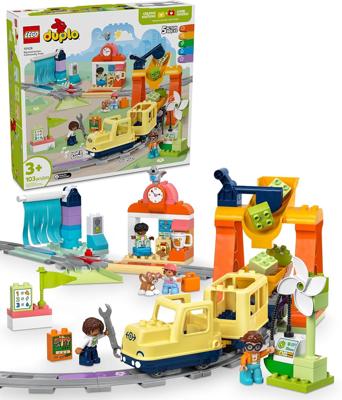 LEGO DUPLO Town Big Interactive Community Train Set - Learning Toddler Train Toy Playset for Boys and Girls, Ages 3+ - Gift Idea for Birth
