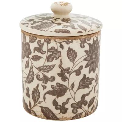 Cream & Brown Floral Canister | Hobby Lobby | 2624989