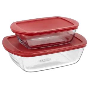 Checkers Sixty60 | Pyrex Cook & Store Red Glass Container Set 2 Piece
