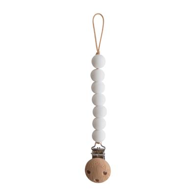 Mushie Pacifier Clip Halo - White | Baby Bunting AU