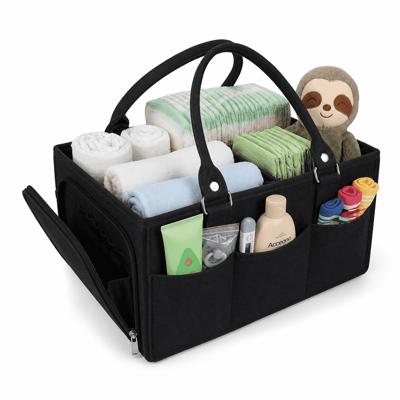 Baby Diaper Caddy Organizer for Girl Boy Large Nursery Storage Bin Basket Portable Holder Tote Bag for Changing Table and Car Baby Shower Gifts Newbor
