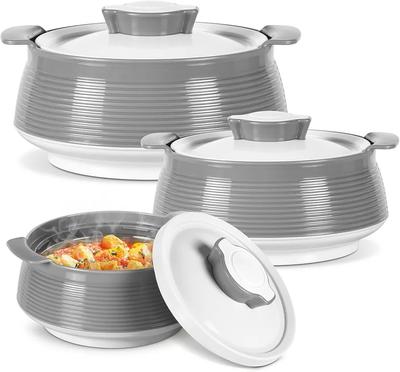 Milton Casserole Setof3 (1.8, 1.3 & 0.8 L) PU Insulated Hot Pot for Food | Stainless Steel Inner, Retains Heat for a Longer Time, Easy Serving with Li