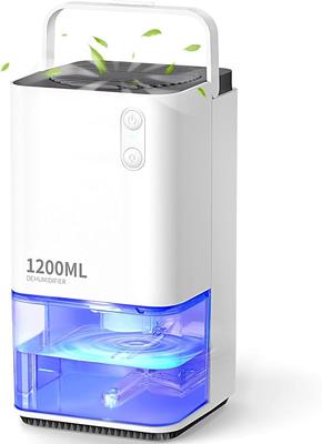 EasyAcc® 1200ml Electric Dehumidifier with Ultra Quiet & Auto Shut off 7 Colorful LED Portable Mini Dehumidifier for Wardrobe, Bathroom, Closet, RV, B