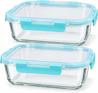 Mayaaran 2 Pack 1520ml Glass Food Storage Containers with Lids | Airtight leakproof borosilicate glass, microwave, freezer, oven & dishwasher safe for
