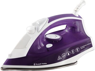 Russell Hobbs Supreme Steam Iron, Purple/White, 2400W, 300ml Tank, 110g Steam Shot, Vertical Steam, Stainless Steel Soleplate, Self Clean, 23060 : Ama