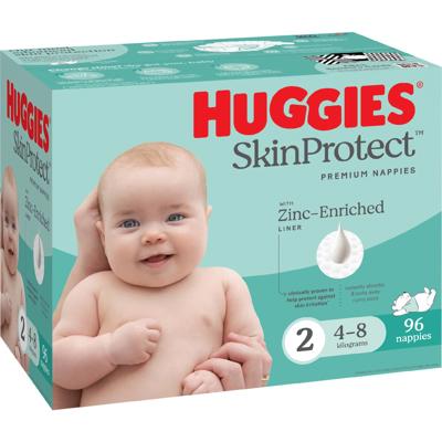 Buy Huggies SkinProtect Nappies Infant - Size 2 (4-8kg) 96 Pack online at Woolworths NZ
