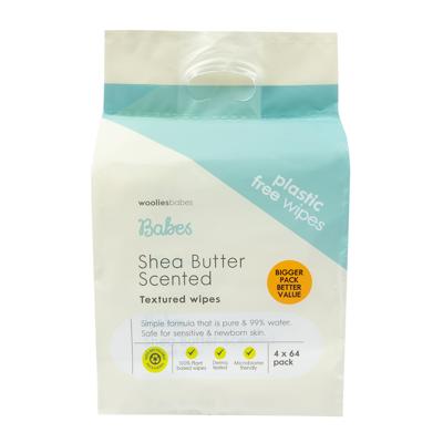 Babes Shea Butter Scented Textured Wipes 4 x 64 pk | Woolworths