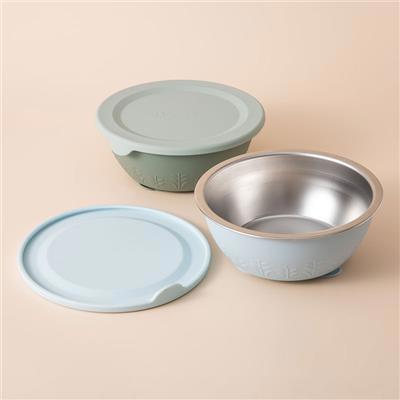 Stainless Steel Silicone Suction Bowl - 13 oz / 385 ml