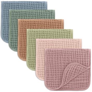 Amazon.com: Comfy Cubs Muslin Burp Cloths 20x10 6 Pack, Baby Burp Cloths - White | Large, 6-Layer, Ultra Absorbent 100% Cotton Burp Cloths for Baby Dr