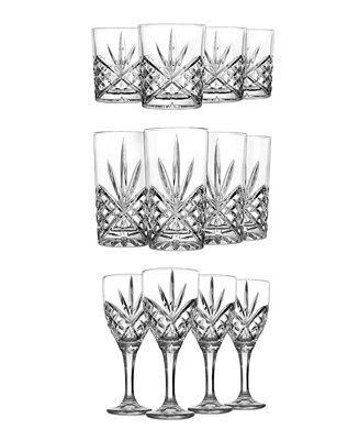 Godinger Dublin Crystal 12-Piece Double Old-Fashion, Goblet, and Highball Glassware Set - Macys