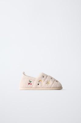 FAUX SHEARLING HOUSE SLIPPERS - Off White | ZARA Canada