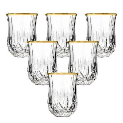Opera Gold Collection 2 fl. oz. Set of 6 Crystal Shot Glass with Gold Rim
