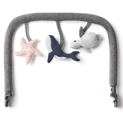 Ergobaby Evolve 3-in-1 Bouncer Toy Bar Accessory, Ocean Wonders Charcoal Grey