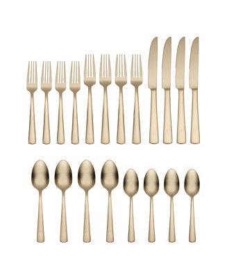 Aptitude Champagne Satin Flatware Set, 20 Piece - Macys