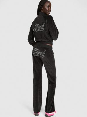Buy Vintage Velour Flare Pants, Pure Black - Order Bottoms online - PINK US