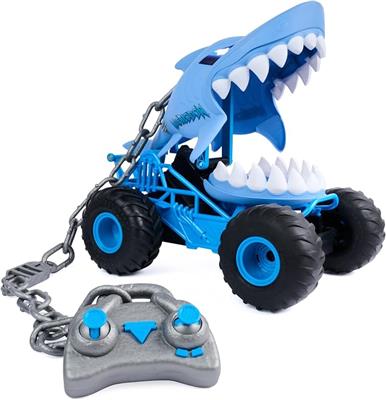 Amazon.com: Monster Jam Chomping Megalodon RC Toy Monster Truck, 1:15 Scale | Remote Control Truck Toy, Chomping Action with Wheelies & Spins, Easy to