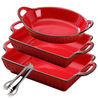 Set of 4 - Large Fluted Bakeware Beautiful Glazed Rim Casserole Baking Dish | Shop Today. Get it Tomorrow! | takealot.com