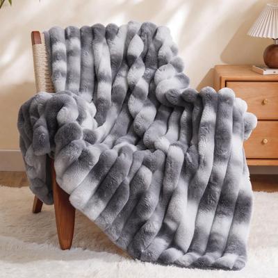 Amazon.com: HOMFINE Fluffy Bubble Faux Fur Throw Blanket for Couch, Grey, 50x60 | Ultra Soft Plush Thick Cozy Rabbit Fuzzy Blanket for Living Room Be