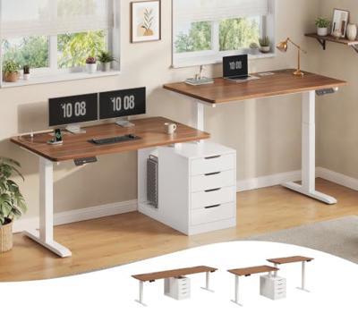 SEDETA Standing Two Person Desk with 4 Drawers, 2 Power Outlets, CPU Stand | 94 Long Computer Desk, Electric Height Adjustable 2 Person Desk with Ca