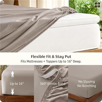 Amazon.com: Bedsure PureWoven 100% Rayon Derived from Bamboo, King Size Sheets Set | Featured in Forbes Vetted, Cooling Sheets for Hot Sleepers, Breat